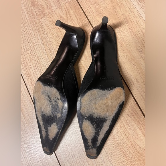 Vintage Coach Libby Signature Black Monogram Kitten Heels - Picture 3 of 5
